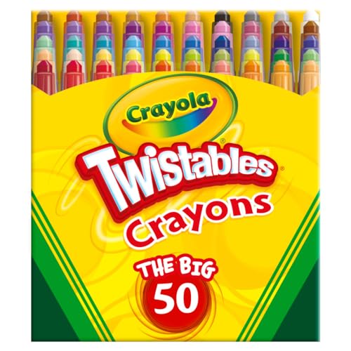 Crayola Twistable Crayons, 50 Colors, Twistables Crayons the Big 50, Retractable, 523420, Authentic
