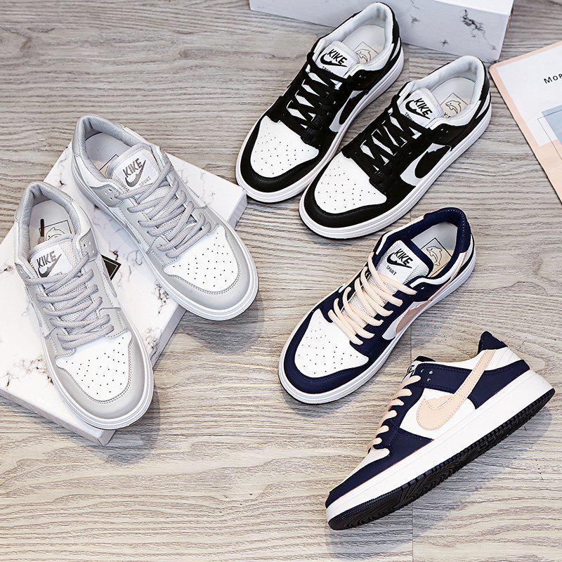 Dámské tenisky AJ Air Force 1, Čistě bílá/Černá, Ležérní, Vysoce kvalitní, Trendy sportovní módní obuv.