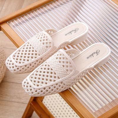 Women's Summer Slippers New Style for Wearing Outside Women's Home Decor Anti Slip Flat Bottomed Hollow Breathable, Fashionable and Casual