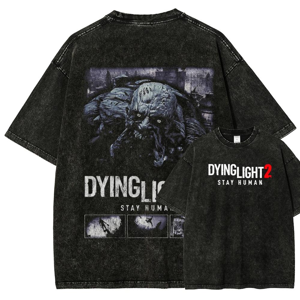 

Dying Light Anime Lover Washed T-shirt Year round clothing high quality personality Clothes Plus Size Unisex New Model Couples tee XL