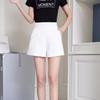 Women's High Waist Wide Leg Chiffon Shorts - Korean Style A-line White Casual Pants for Spring/Summer 2026