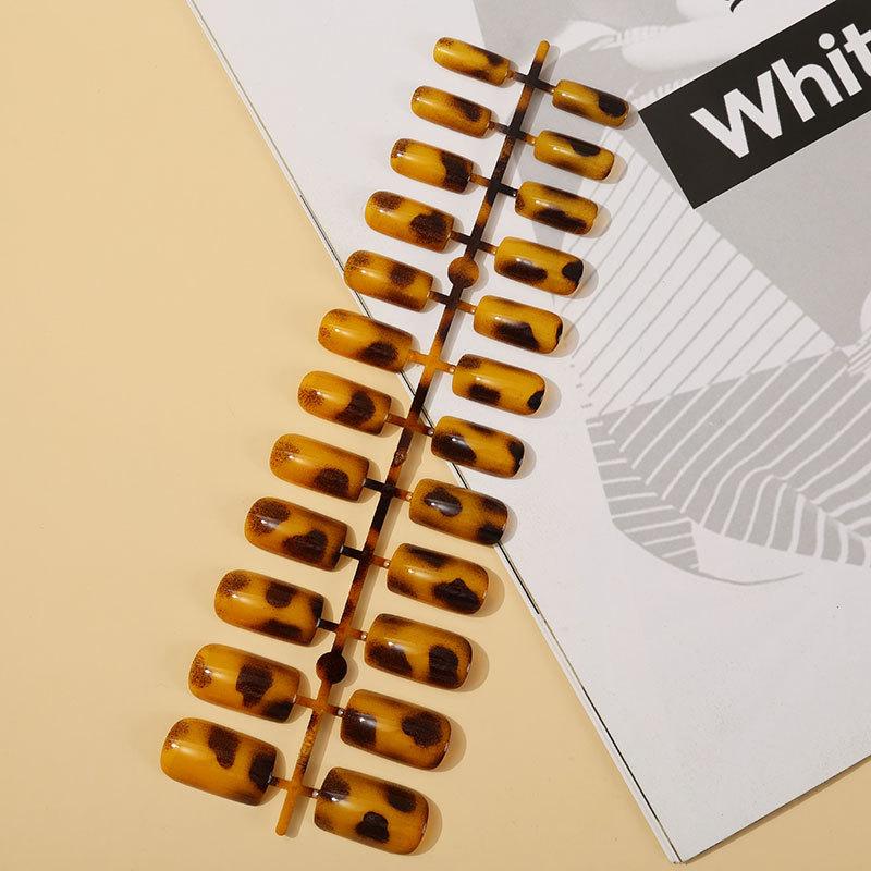 Cat Eye Leopard Striped Nail Art Patch Wearing Nail Finished Strip 24 Pieces of Fake Nails