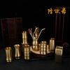 Copper Tea Tools Set 6-Piece Grooming Kit Gongfu Ceremony With Pick Spoon Tongs Brush