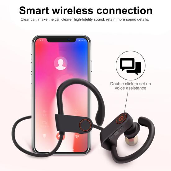 Wireless Sport Bluetooth-compactible 5.3 Earbuds IPX7 Waterproof Long Battery Over-Ear Stereo Bass Workout Gym Earphones