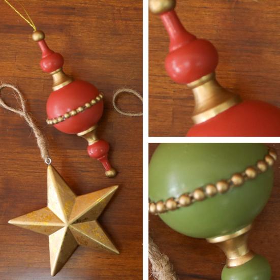 Christmas Ornament Rustic Wooden Acorn/Star Hanging Ornament Woodland Themed Holiday Decor for Tree Fireplace Farmhouse Decor