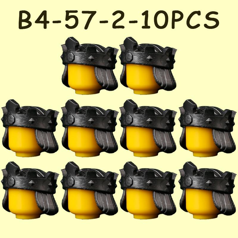 MOC Medieval Military Castle Soldier Figures Helmets Series Building Blocks Knights Accessories Warrior Hat  Bricks Toys Gifts