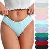 Women's Seamless Low-Waist Plus Size Thong - Pure Cotton, Solid Color, Comfortable, High Elasticity, Breathable.