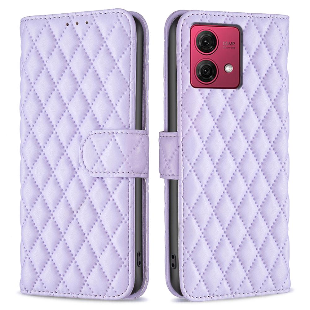 

BINFEN COLOR BF Style-14 For Motorola Moto G84 5G Case Wallet Imprinted Leather Cover Purple