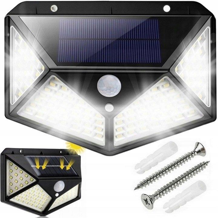 Kinkiet Led Solarna Lampa Z Czujnikiem Ruchu 100 Led