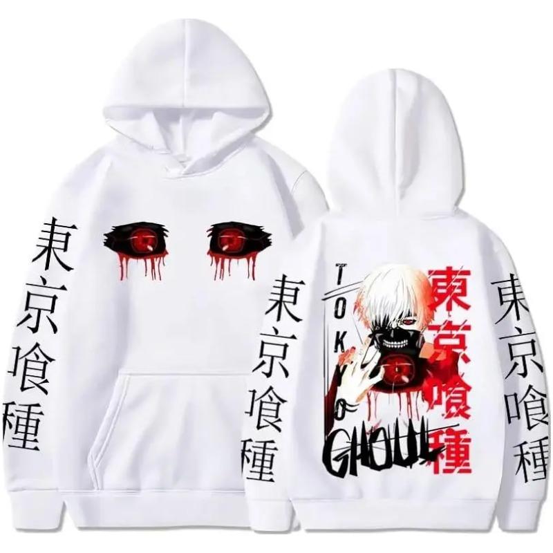 Anime Tokyo Ghoul Hoodie Cool Kaneki Ken Eyes Print Sweatshirt Men Women Casual Oversized Hoodies Harajuku Streetwear