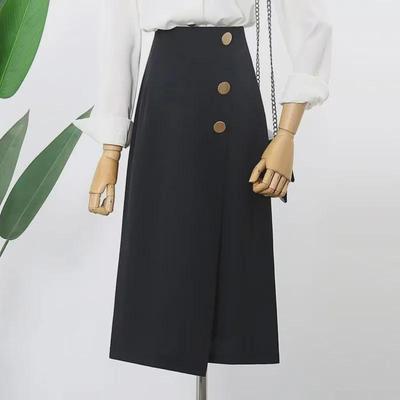 Women's Spring & Summer High-Waist A-Line Skirt: Slimming, Knee-Length, Fashionable for Workplace & Everyday Wear