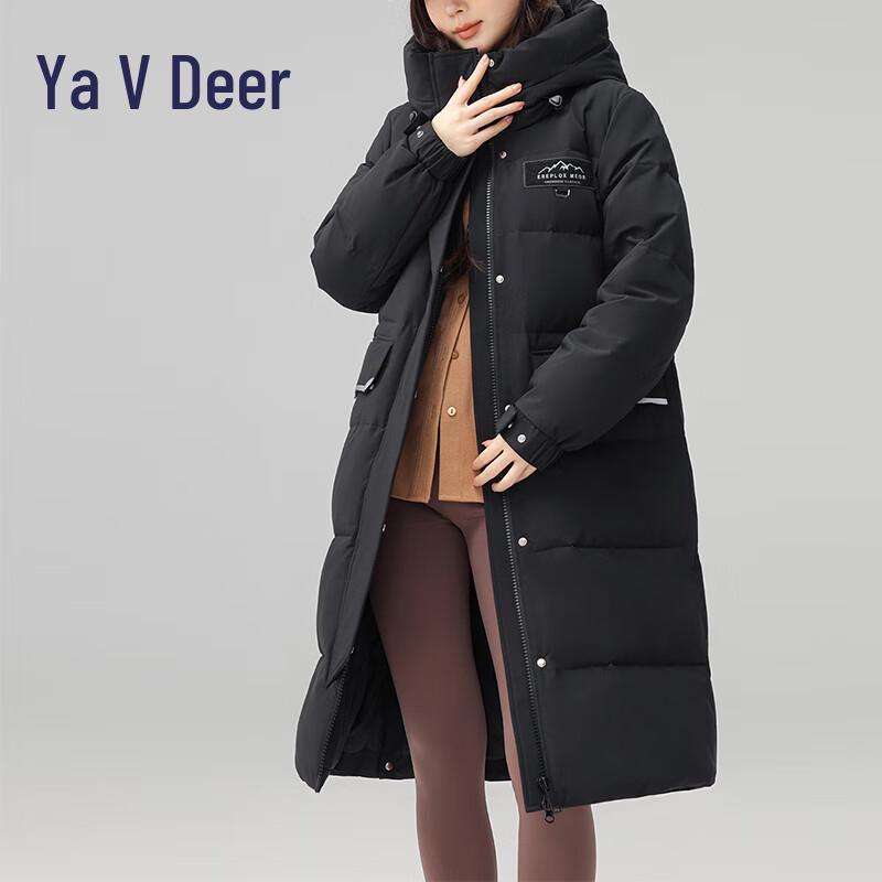 

Женский зимний длинный пуховик Yalu с капюшоном в стиле кэжуал L