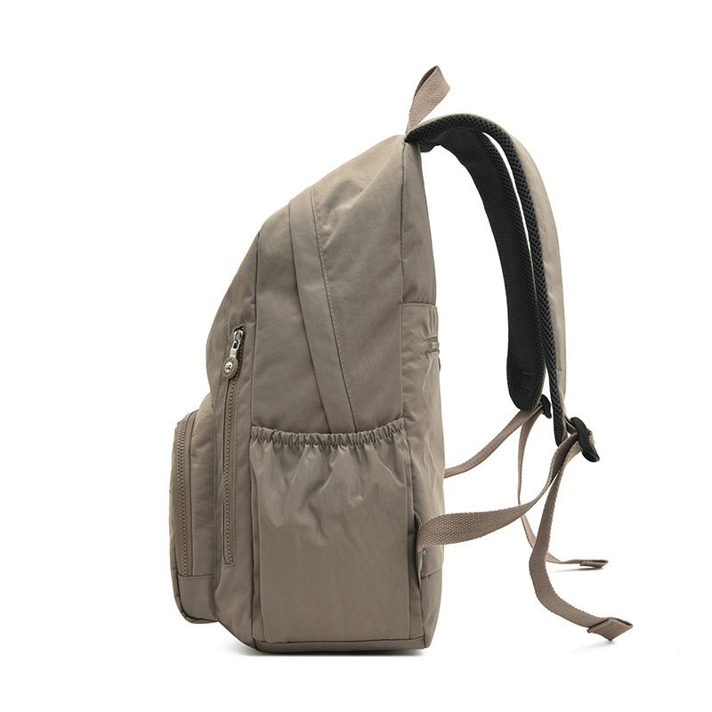 Nylon Backpack Solid Color Student School Baglarge Capacity Women's Travel Bag