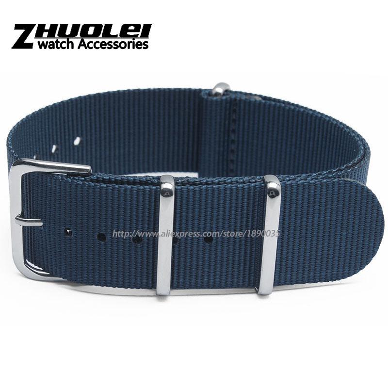 New Arrived Nylon Watchband 18mm 20mm 22mm 24mm Waterproof Straps Sport Army Green Khaki Blue Wrist Band Bracelet Accessories