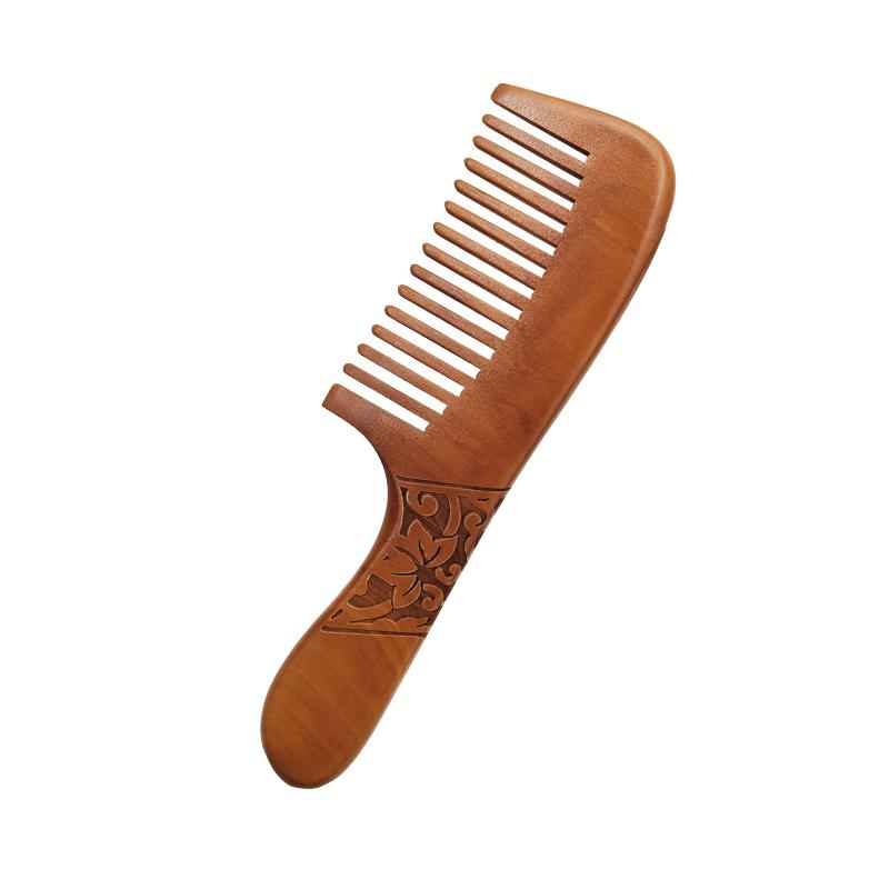 Tragbarer Naturholzkamm, Haarkamm, feine Zahnbürste, antistatisch, Friseurkamm, Haar- und Kopfhautmassage-Werkzeug, Taschenkamm