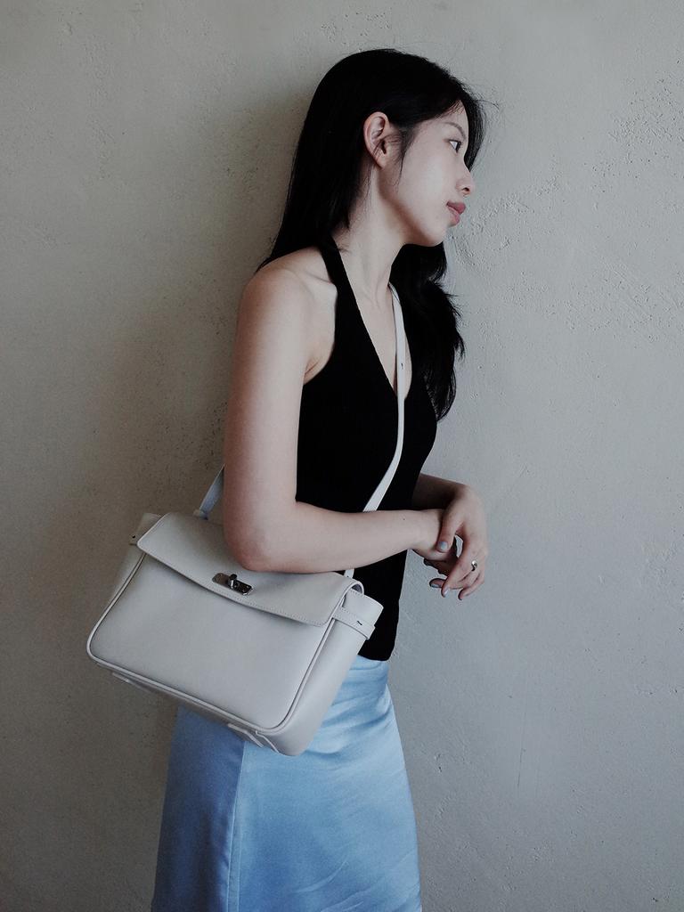 Ansouis Aure Satchel Bag Mini_Ecru