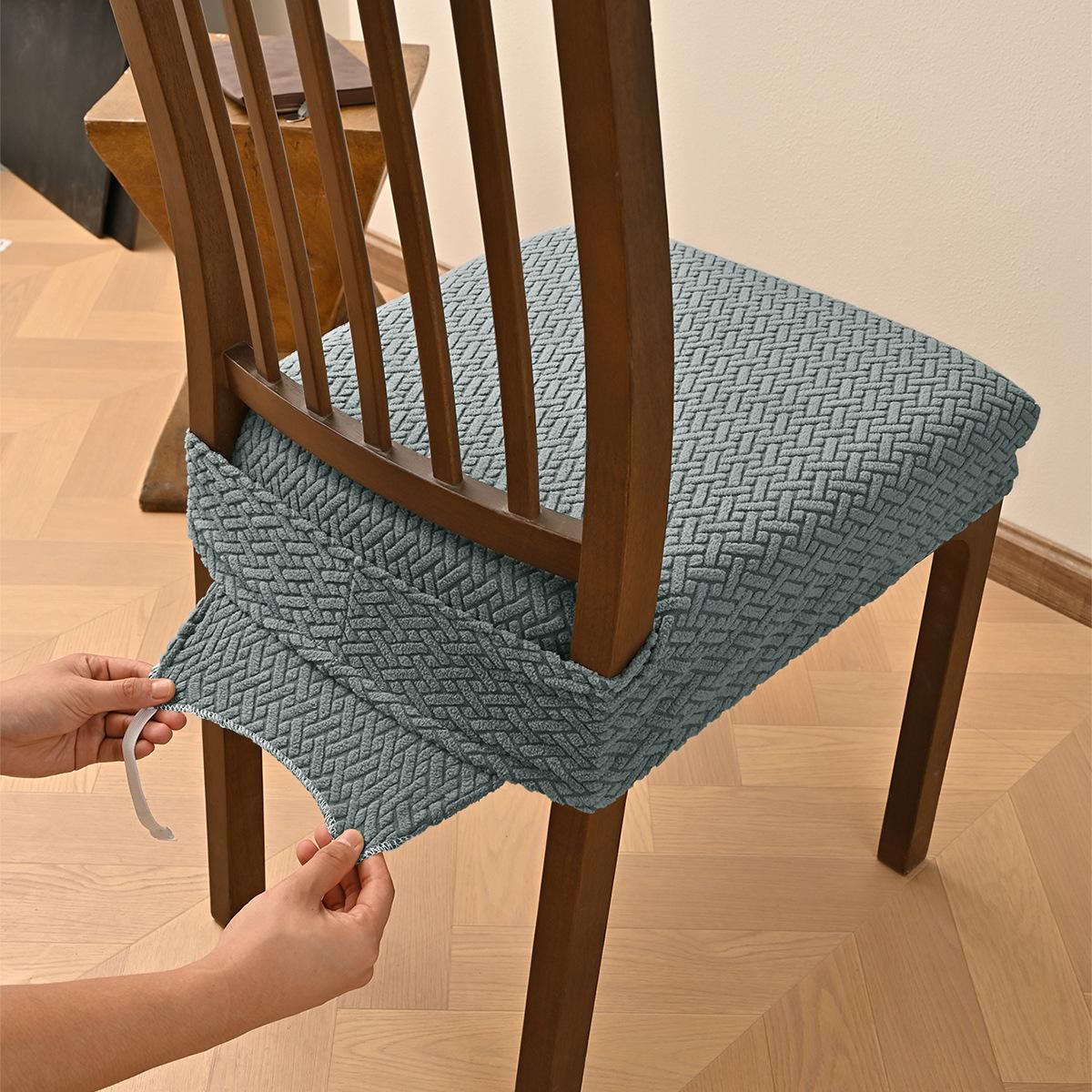 1Pc Home Chair Cushion Cover Removable Anti-Dust Chair Cushion Slipcovers Jacquard Dining Chair Seat Cover Elastic Chair Case 1pc