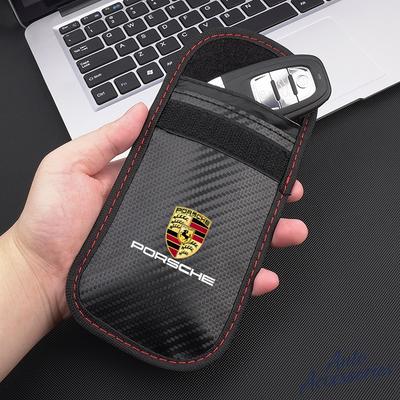 Pouzdro na klíče od auta Taška blokující signál Kapsa na ochranu RFID pro auto Kapsa proti krádeži Pro Panamera Macan Boxster Cayman 911 Samolepka