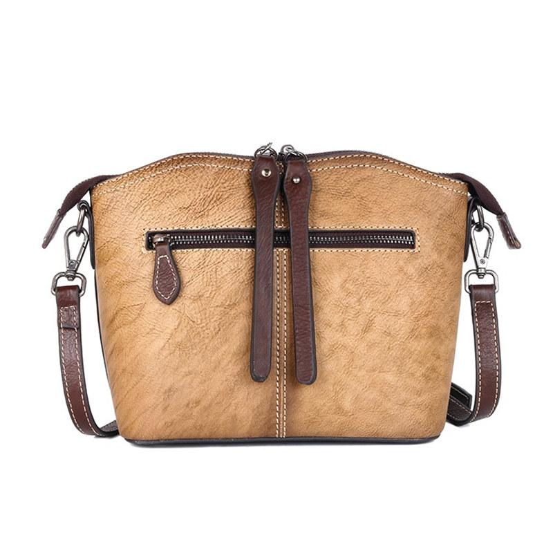 Vintage design Tašky přes rameno s květinovým vzorem z pravé kůže Crossbody kabelka pro ženy Dámská růžová kabelka