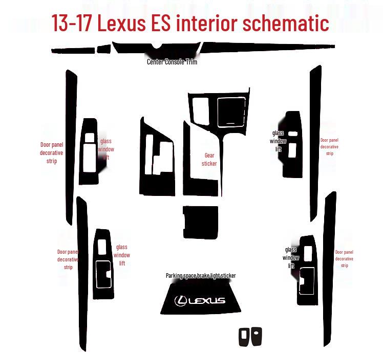 Gear Shift Decor Sticker for 13-17 Lexus ES200/250/300h Interior Modification