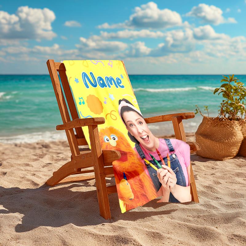 Personalized Customized Proof Beach Towel with Ms. Rachel Pattern - Soft, Absorbent,quick-drying,perfect Swimming,camping&bathing