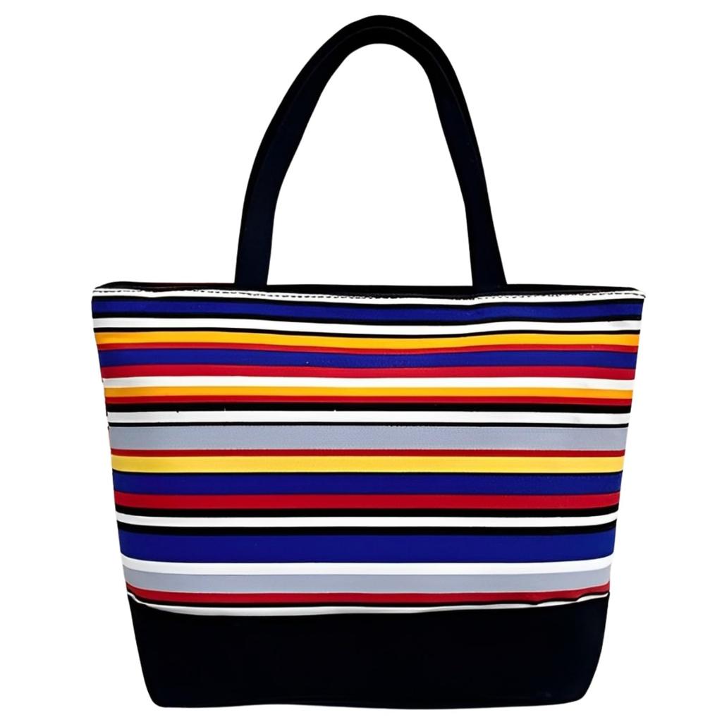 APOSITV Women's Boater Tote Bag, Striped, Combination Colors, Large Capacity, A4 Size, Shoulder Bag