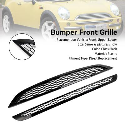 2PCS Honeycomb Mesh Front Grill Grille Fit Mini Cooper R50 R52 R53 2002-2006