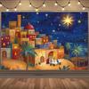 1Pc2D Magnificent Desert Star and Ancient City Christ Birth Scene Banner Multiple Sizes To Choose from