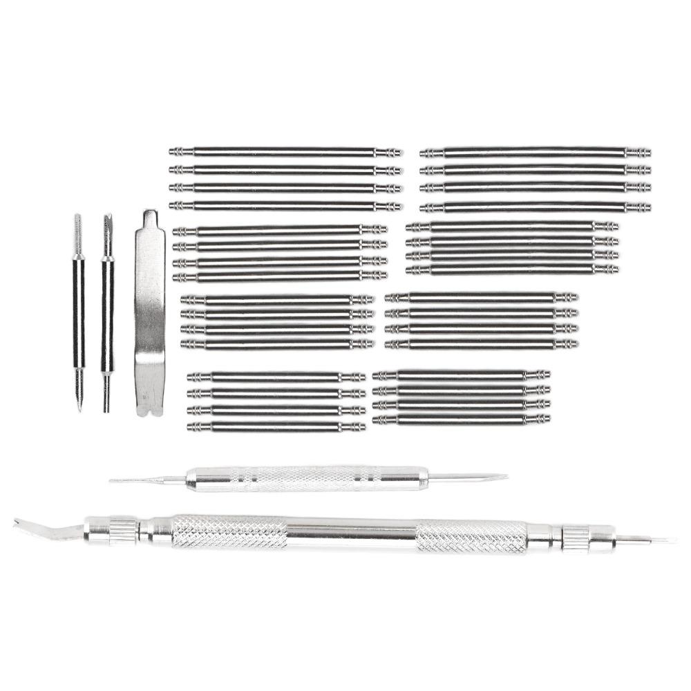 37 Pcs Silver Watch Repair Tool Kit Alloy Spring Bar Tool Set Band Adjustment