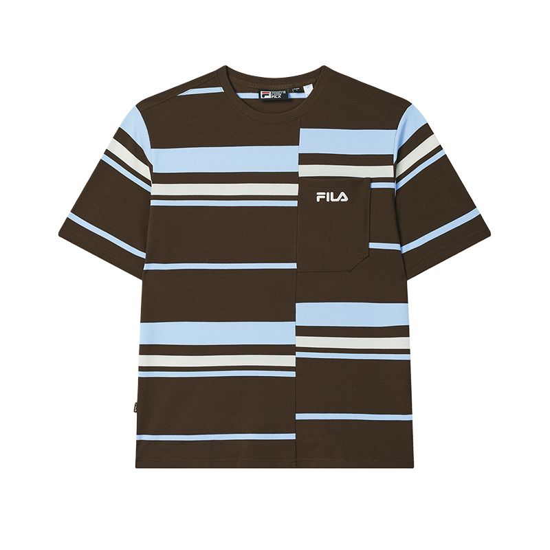 

FILA Original Casual Fashion Striped Pullover Short Sleeve T-Shirt Men Tops F11M539110F-BN S