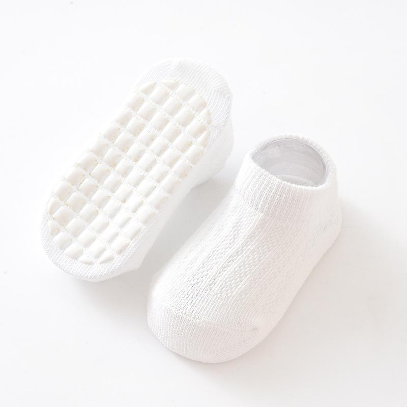 

Summer Baby Short Socks Tod dler Rubber Bottom Anti-slip Floor Sock Solid Color Infant Ankle Socks Child Soft Cotton Sokken Sox fit 0-1 Years