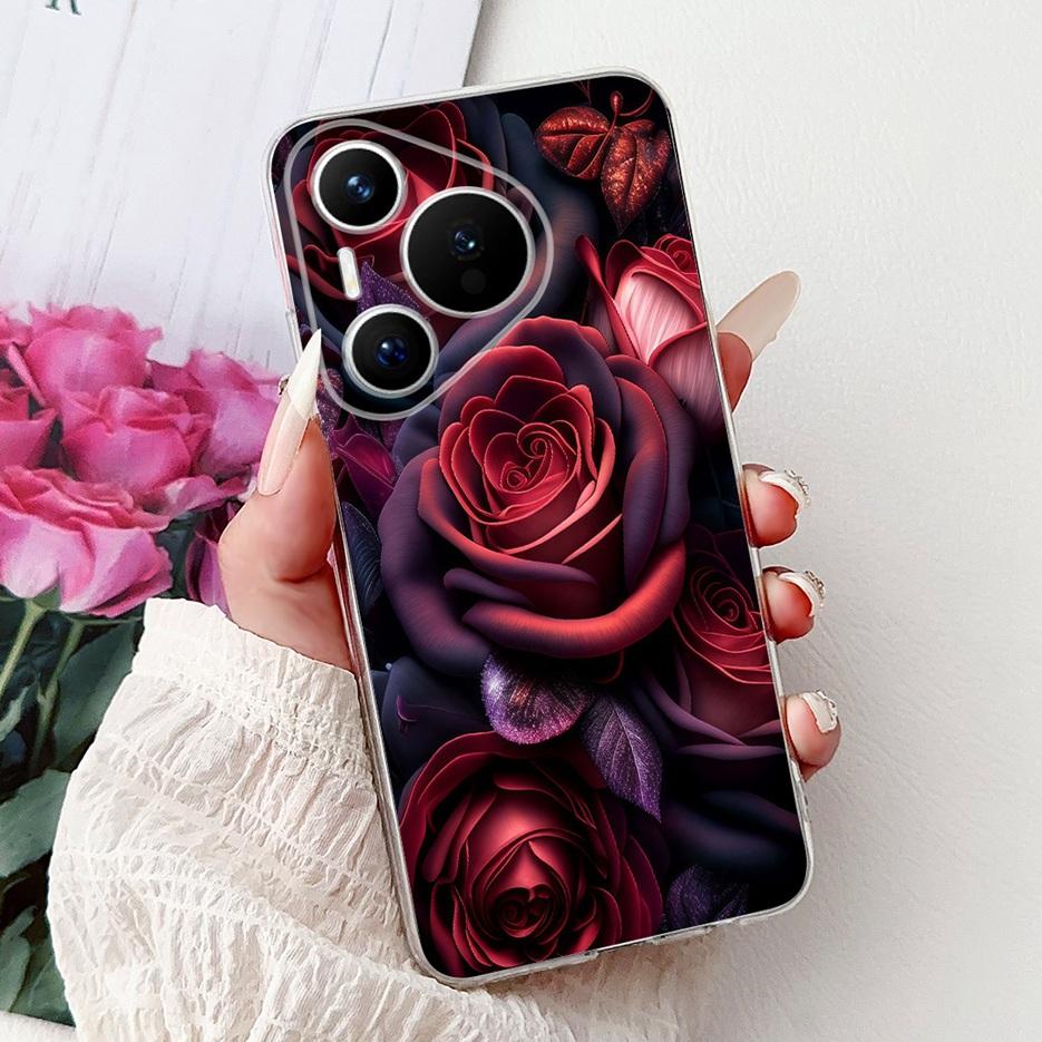 For Huawei Pura 70 Pro Plus Case Colorful Flower Painted Cover Soft Slim Phone Case For Huawei Pura 70 Ultra Pura70 Pro 5G Shell