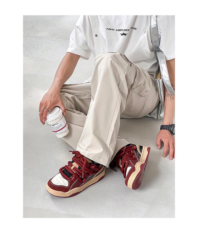 Sofa & Cat / Guochao Dreadlocks Wine Red Unisex Casual Low-Top Sneakers