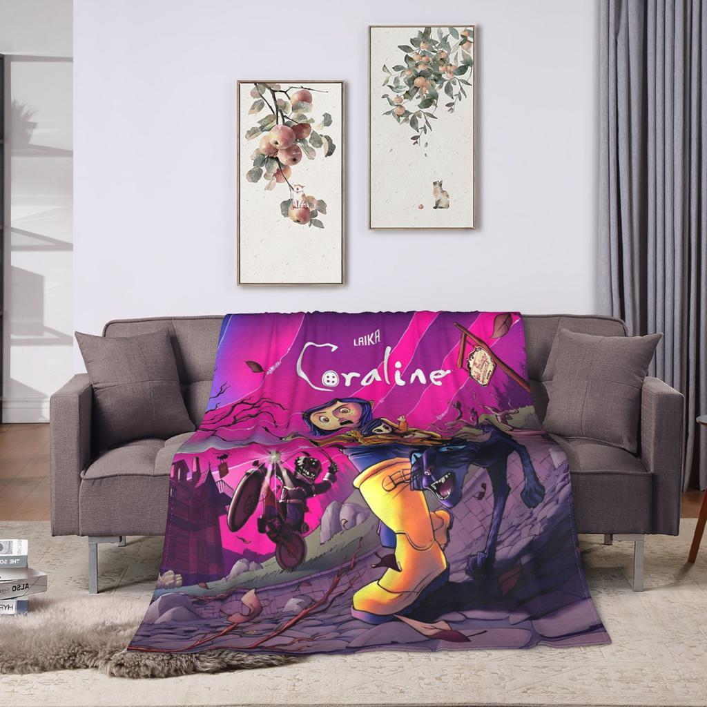 Coralines Plush Blanket Children  Flannel Throw Blanket For Couch Chair Warm Soft Custom DIY Quality Bedspread Birthday Gift