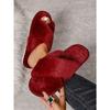 Fall 2025 New Cross-strap Flat Cotton Slippers Women's Plus Size Casual Home Indoor Wool Slippers