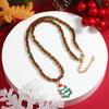 Santa Rice Beaded Chain Clavicle Chain Cartoon Pendant Choker All-match Christmas Necklace  Women
