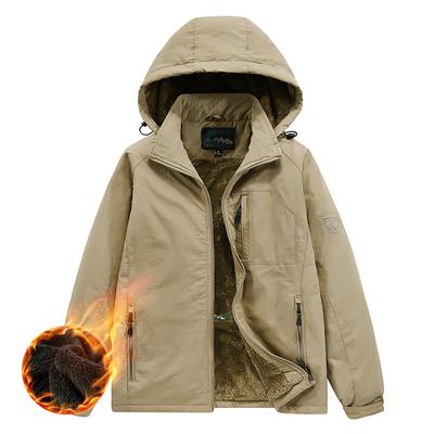 Men's Sherpa Hoodie Jacket Fleece Lined Zip Up Warm Hoodies Winter Hooded Coat for Men Windbreaker Coat Outerwear Warm Parka Jackets With Pockets}