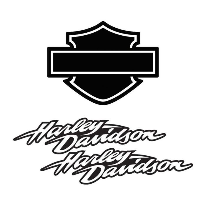 Balení retro reflexních samolepek Harley Davidson Black