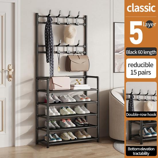 Multi-Layer Shoe Rack Doorway Clothes Hanger High Stability Simple Installation Shoes Shelf