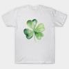 Men Black Print T-shirt Watercolor Shamrock No-Cut Transfer Paper Print Cotton Tshirt