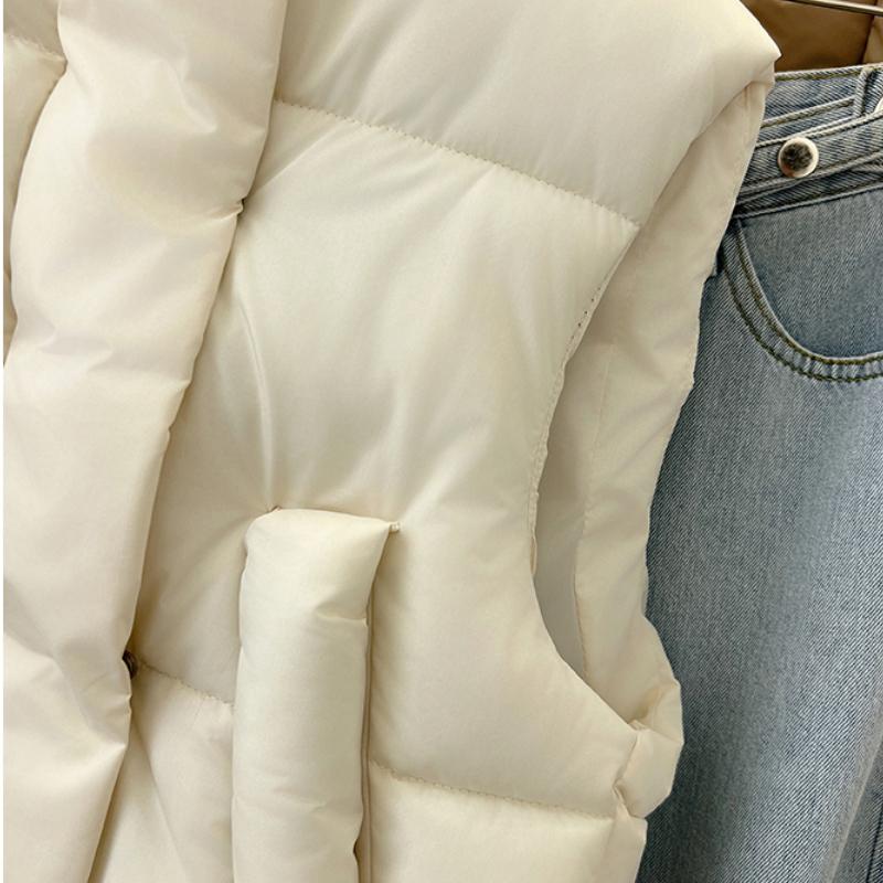 Podzimní Bez rukávů Ležérní Volné Bavlněné Péřové Bundy Dámské Topy Stojáček Teplé Krátké Bavlněné Kabáty Dámská Zimní Móda Dámská Vesta Bunda 25431