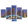 Wall Art Canvas Painting HD Prints Pictures 5 Panel Urban Buildings Home Decoration Modular Poster Living Room