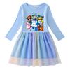 Korean Style Starry Rainbow Sequins Princess Dress - Short & Long Sleeve Options for Girls
