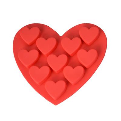 Silicone DIY Chocolate Candy Molds Ice Cube Trays Cake Cookies Baking Mould Hearts Shape Red