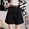 Autumn/Winter 2025 Women's Khaki Corduroy Wide-Leg A-Line Shorts - Korean Style Fashion