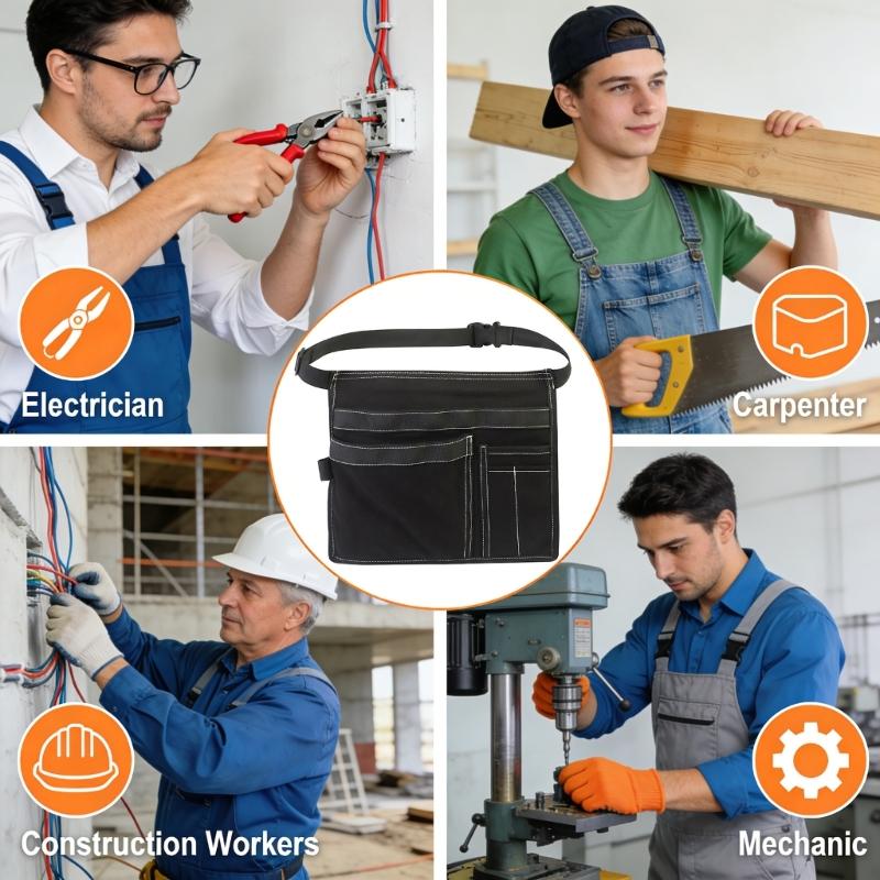 Heavy Duty Adjustable Tool Belt Bag With Multiple Pockets Tool Pouch For Electricians Carpenters Construction Workers