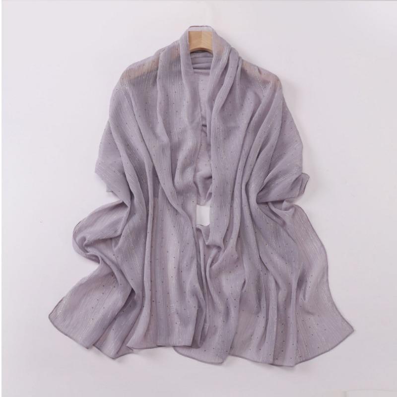 Fashion Crinkled Shimmering Star Rhinestone Long Scarf For Women