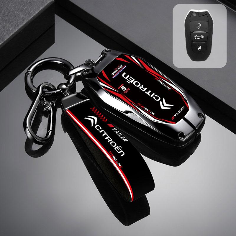 New Zinc Alloy Leather Car Remote Key Case Cover Key Protector For Citroen C1 C2 C4 C6 C3-XR Picasso Grand DS3 DS5 Accessories