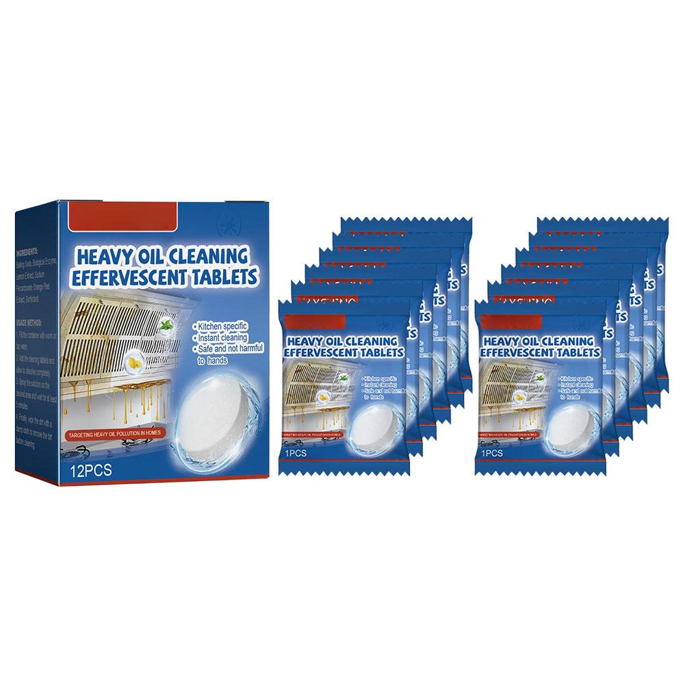 

12 шт. Таблетки для очистки кухонного жира для кухонных вытяжек, варочных панелей, сода для выпечки, ферменты, удаляют сильные масляные загрязнения, пригоревшие пятна, кухонные инструменты 12pcs per box