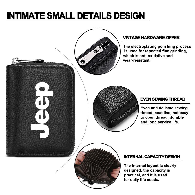 Skórzany Portfel na Dokumenty, Karty Bankowe i Dowód Osobisty Kierowcy, Stylizacja Samochodu Dla Jeep Big Wrangler Grand Cherokee New Energy Gladiator SRT Wrangler